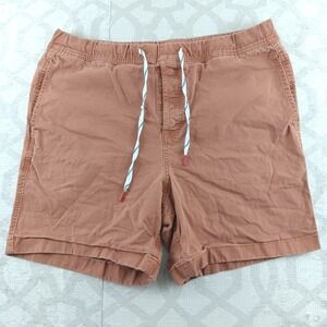 Topo Designs Men's XL Brown Canvas Utility Shorts Elastic Waist Drawstring